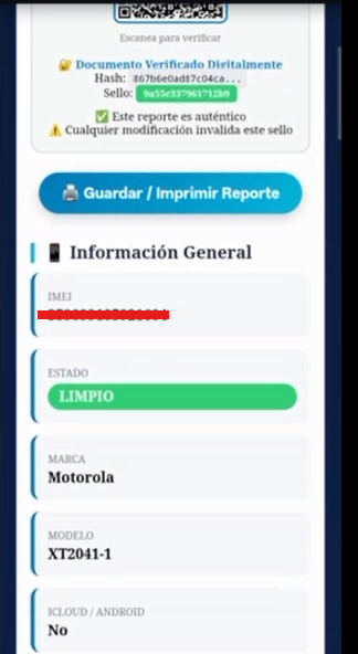 Resultado LIMPIO VeriCel IA